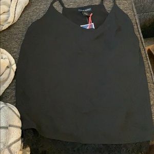 Cynthia Rowley Black Lace Trim Camisole XL NWT